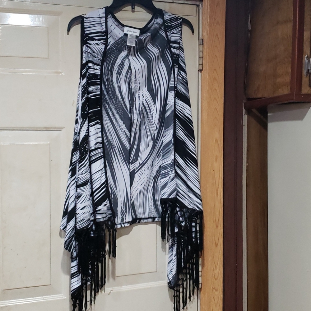 Black and white vest